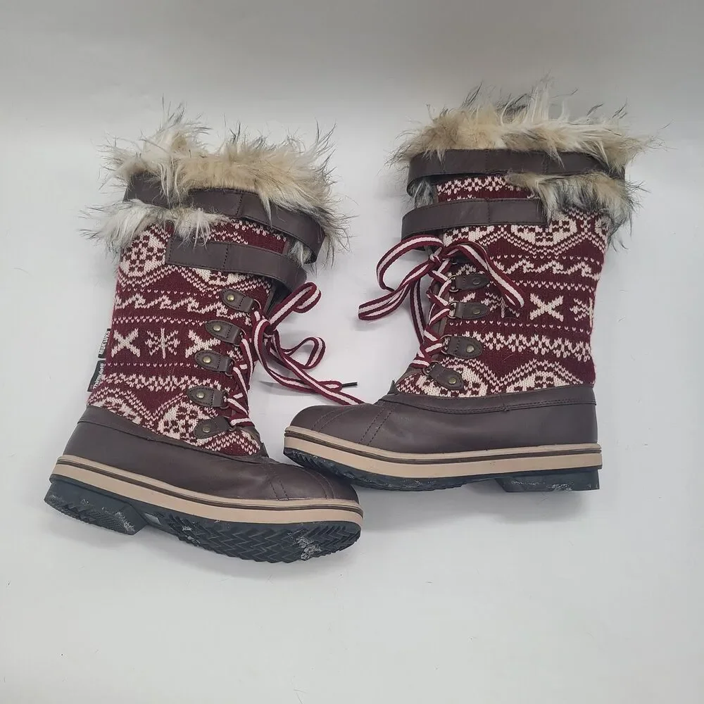 Mukluks Winter Boots Thinsulate Faux Fur Women's Sz 8